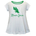 North Texas Mean Green Vive La Fete Girls Game Day Short Sleeve White Top with School Logo and Name