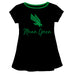 North Texas Mean Green Vive La Fete Girls Game Day Short Sleeve Black Top with School Logo and Name