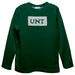 North Texas Mean Green Smocked Hunter Green Knit Long Sleeve Boys Tee Shirt
