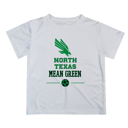 North Texas Mean Green Vive La Fete Soccer V1 White Short Sleeve Tee Shirt