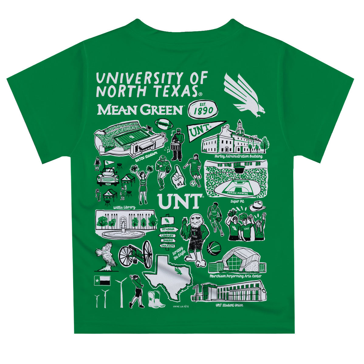 North Texas Mean Green Proud Parent Mom T-Shirt - Kelly Green, Size M, Officially Licensed