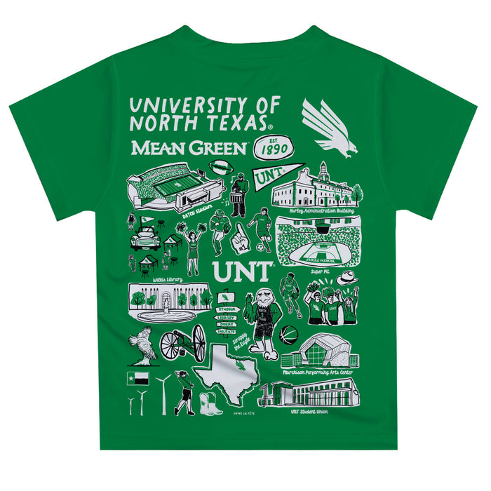 North Texas Mean Green Hand Sketched Vive La Fete Impressions Artwork Boys Green Short Sleeve Tee Shirt - Vive La Fête - Online Apparel Store