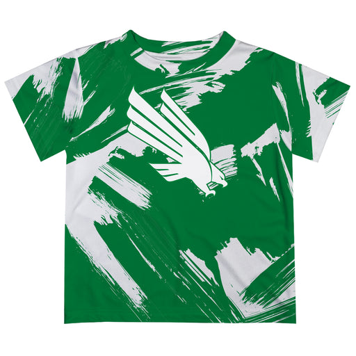 North Texas Mean Green Vive La Fete Boys Game Day Green Short Sleeve Tee Paint Brush