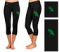 North Texas Mean Green Vive La Fete Game Day Collegiate Large Logo on Thigh and Waist Women Black Capri Leggings - Vive La Fête - Online Apparel Store