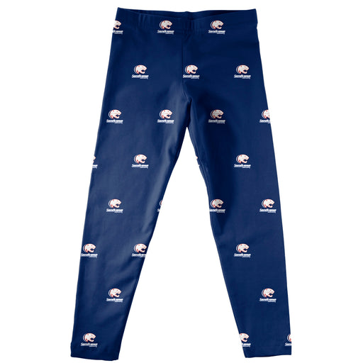 South Alabama Jaguars Leggings Blue All Over Logo - Vive La Fête - Online Apparel Store