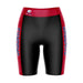 South Alabama Jaguars Vive La Fete Game Day Logo on Waistband and Red Stripes Black Women Bike Short 9 Inseam"