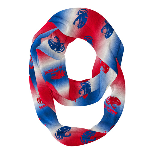 South Alabama Jaguars Vive La Fete All Over Logo Game Day Collegiate Women Ultra Soft Knit Infinity Scarf