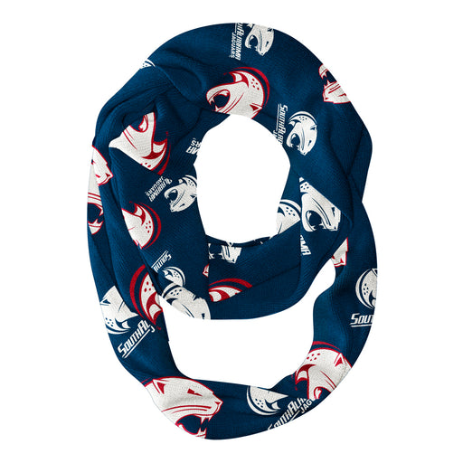 South Alabama Jaguars Vive La Fete Repeat Logo Game Day Collegiate Women Light Weight Ultra Soft Infinity Scarf