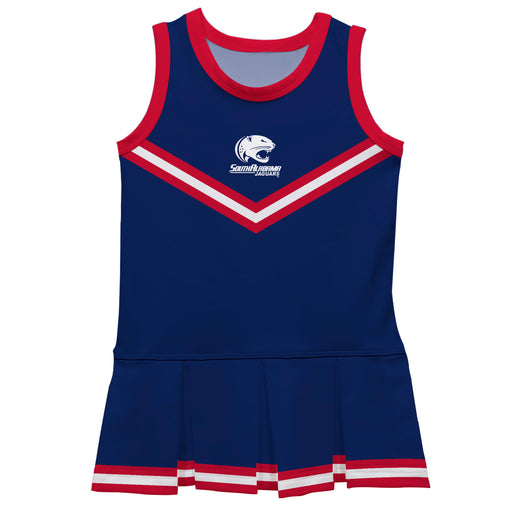 South Alabama Jaguars Vive La Fete Game Day Blue Sleeveless Cheerleader Dress