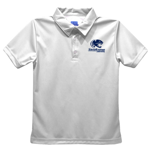 South Alabama Jaguars Embroidered White Short Sleeve Polo Box Shirt