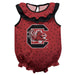 South Carolina Gamecocks Swirls Maroon Sleeveless Ruffle Onesie Logo Bodysuit