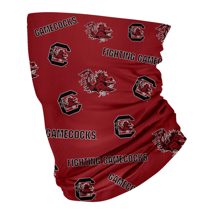 South Carolina Gamecocks Vive La Fete All Over Logo Game Day  Collegiate Face Cover Soft 4-Way Stretch Neck Gaiter - Vive La Fête - Online Apparel Store