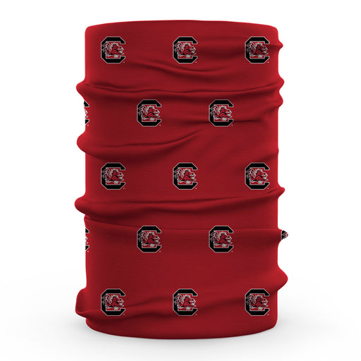 South Carolina Gamecocks All Over Logo Game Day Collegiate Face Cover Soft 4-Way Stretch Two Ply Neck Gaiter - Vive La Fête - Online Apparel Store
