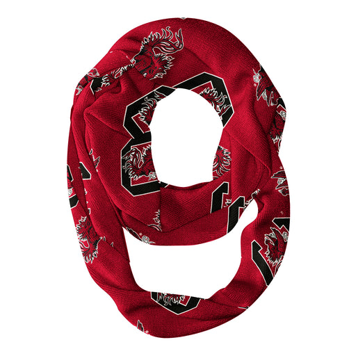 South Carolina Gamecocks Vive La Fete Repeat Logo Game Day Collegiate Women Light Weight Ultra Soft Infinity Scarf