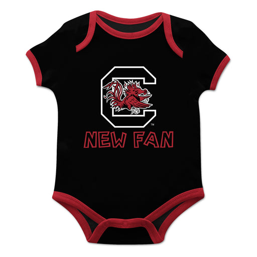 South Carolina Gamecocks Vive La Fete Infant Game Day Black Short Sleeve Onesie New Fan Logo and Mascot Bodysuit