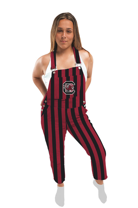 South Carolina Gamecocks Vive La Fete Garnet Black Stripes Logo Boys Overall Team Bibs
