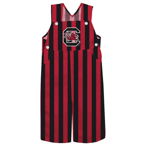 South Carolina Gamecocks Vive La Fete Garnet Black Stripes Logo Boys Overall Team Bibs