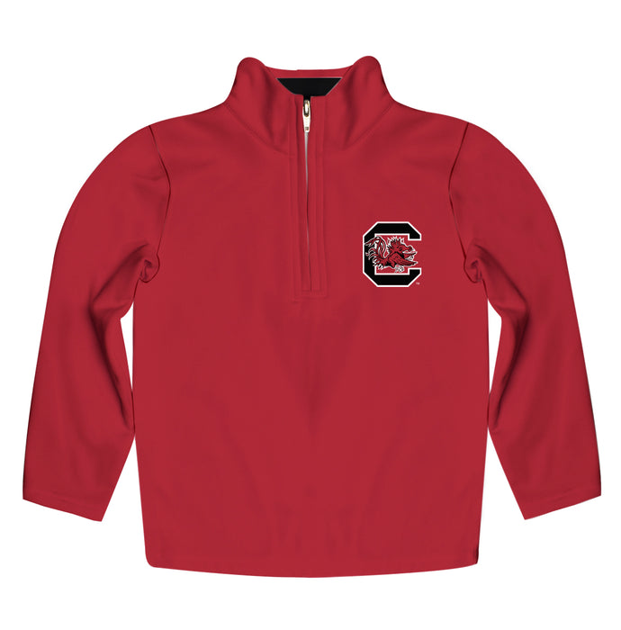 South Carolina Gamecocks Vive La Fete Game Day Solid Red Quarter Zip Pullover Sleeves