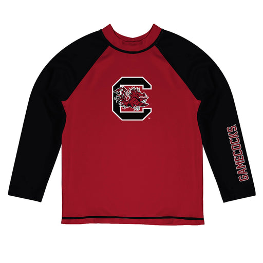 South Carolina Gamecocks Vive La Fete Logo Garnet Black Long Sleeve Raglan Rashguard