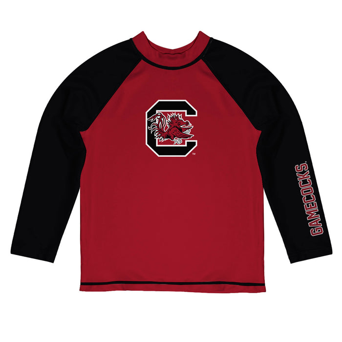 South Carolina Gamecocks Vive La Fete Logo Garnet Black Long Sleeve Raglan Rashguard