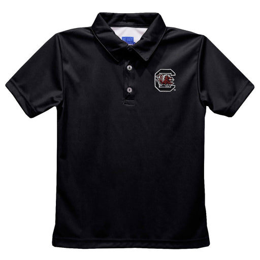 South Carolina Gamecocks Embroidered Black Short Sleeve Polo Box Shirt