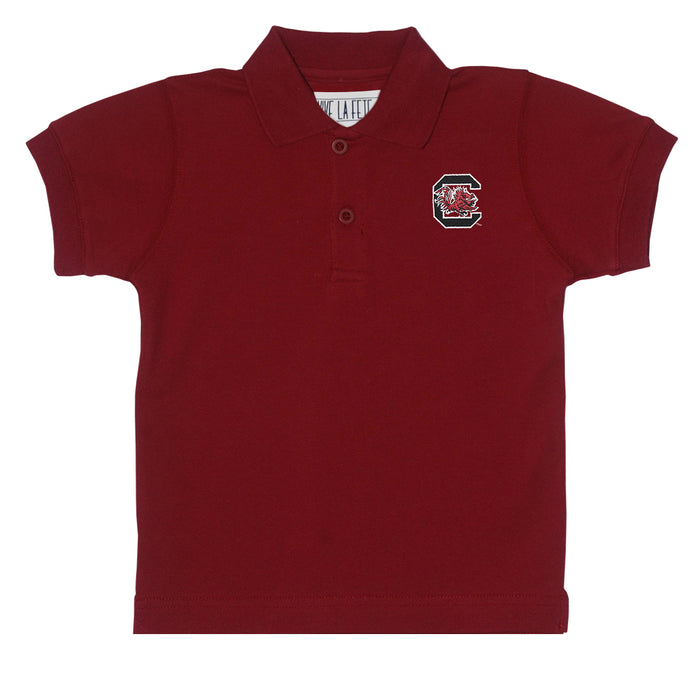 South Carolina Gamecocks Embroidered Maroon Short Sleeve Polo Box Shirt