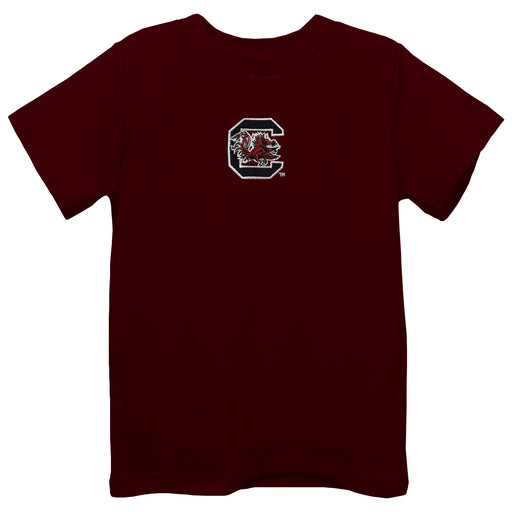 South Carolina Gamecocks Embroidered Maroon knit Short Sleeve Boys Tee Shirt