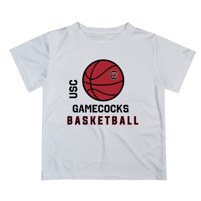 South Carolina Gamecocks Vive La Fete Basketball V1 White Short Sleeve Tee Shirt