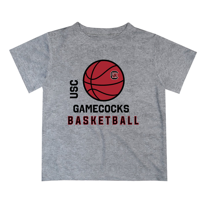 South Carolina Gamecocks Vive La Fete Basketball V1 Heather Gray Short Sleeve Tee Shirt