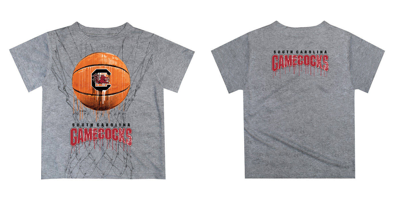 South Carolina Gamecocks Original Dripping Basketball Garnet T-Shirt by Vive La Fete - Vive La Fête - Online Apparel Store
