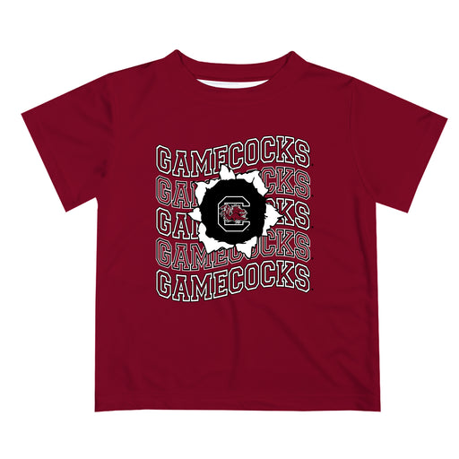 South Carolina Gamecocks Vive La Fete  Garnet Art V1 Short Sleeve Tee Shirt