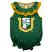 San Francisco Dons USF Swirls Green Sleeveless Ruffle Onesie Logo Bodysuit
