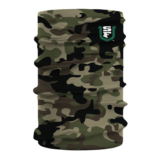 University of San Francisco Dons USF Vive La Fete Camo Collegiate Face Cover Soft Camouflage 4 Way Stretch Neck Gaiter - Vive La Fête - Online Apparel Store