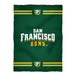 San Francisco Dons USF Vive La Fete Game Day Soft Premium Fleece Green Throw Blanket 40" x 58” Logo and Stripes - Vive La Fête - Online Apparel Store