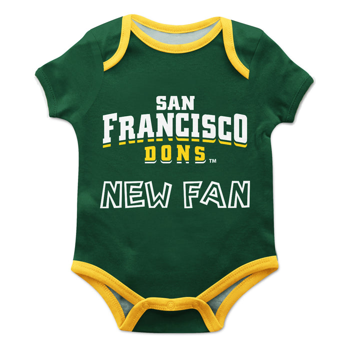 San Francisco Dons USF Vive La Fete Infant Game Day Green Short Sleeve Onesie New Fan Logo and Mascot Bodysuit - Vive La Fête - Online Apparel Store