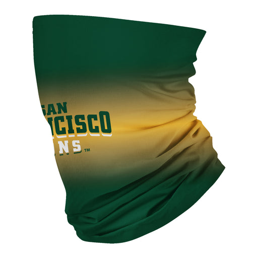 San Francisco Dons USF Vive La Fete Degrade Logo Game Day Collegiate Face Cover Soft 4-Way Stretch Neck Gaiter - Vive La Fête - Online Apparel Store