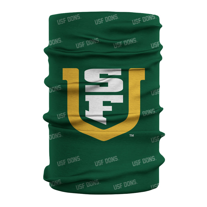 University of San Francisco Dons USF All Over Logo Game Day  Collegiate Face Cover Soft 4-Way Stretch Neck Gaiter - Vive La Fête - Online Apparel Store