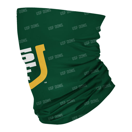 University of San Francisco Dons USF All Over Logo Game Day  Collegiate Face Cover Soft 4-Way Stretch Neck Gaiter - Vive La Fête - Online Apparel Store