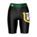 San Francisco Dons USF Vive La Fete Game Day Logo on Thigh and Waistband Black and Green Women Bike Short 9 Inseam"
