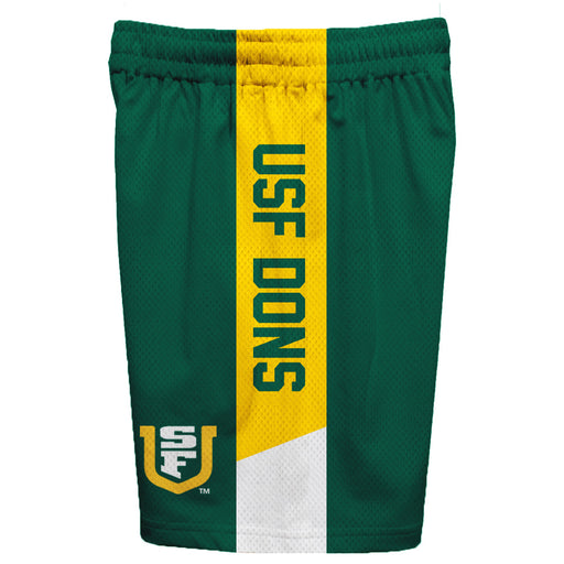 San Francisco Dons USF Vive La Fete Game Day Green Stripes Boys Solid Yellow Athletic Mesh Short - Vive La Fête - Online Apparel Store