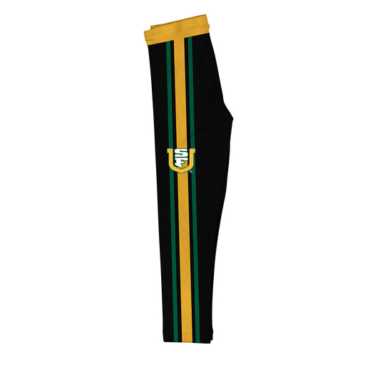 University of San Francisco Dons USF Vive La Fete Girls Game Day Black with Gold Stripes Leggings Tights