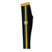 University of San Francisco Dons USF Vive La Fete Girls Game Day Black with Gold Stripes Leggings Tights