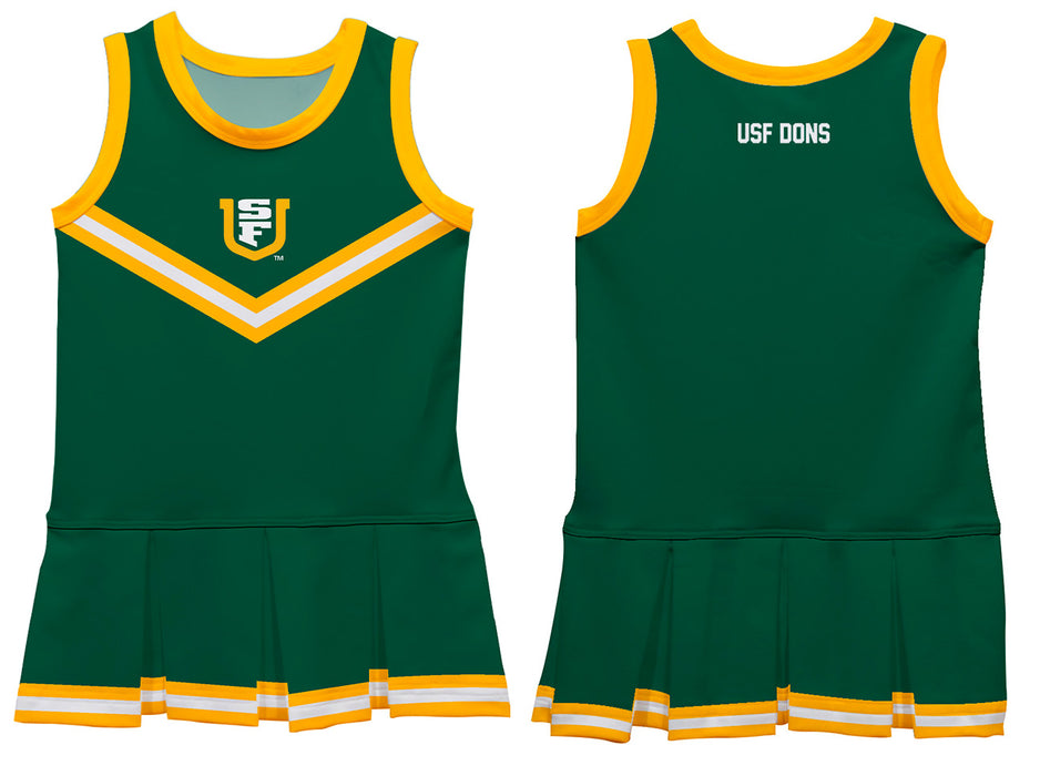 University of San Francisco Dons USF Vive La Fete Game Day Green Sleeveless Cheerleader Dress - Vive La Fête - Online Apparel Store