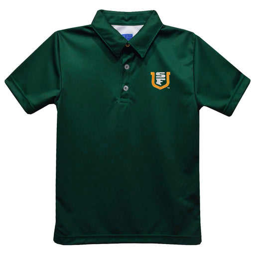 University of San Francisco Dons USF Embroidered Hunter Green Short Sleeve Polo Box Shirt