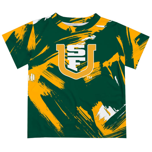 University of San Francisco Dons USF Vive La Fete Boys Game Day Green Short Sleeve Tee Paint Brush