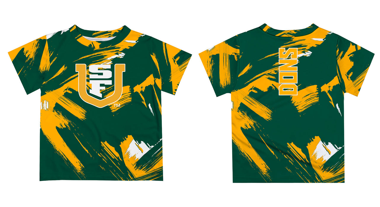 University of San Francisco Dons USF Vive La Fete Boys Game Day Green Short Sleeve Tee Paint Brush - Vive La Fête - Online Apparel Store