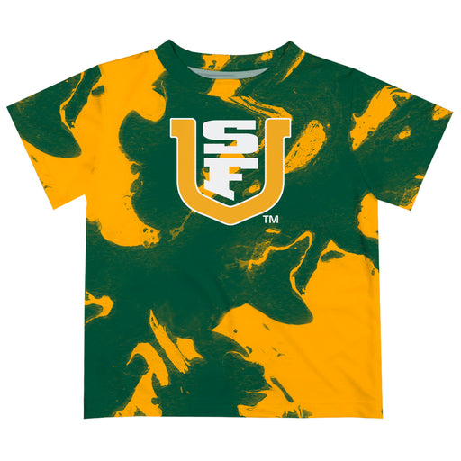 University of San Francisco Dons USF Vive La Fete Marble Boys Game Day Green Short Sleeve Tee