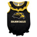 Southern Miss Golden Eagles Black Sleeveless Ruffle Onesie Logo Bodysuit by Vive La Fete