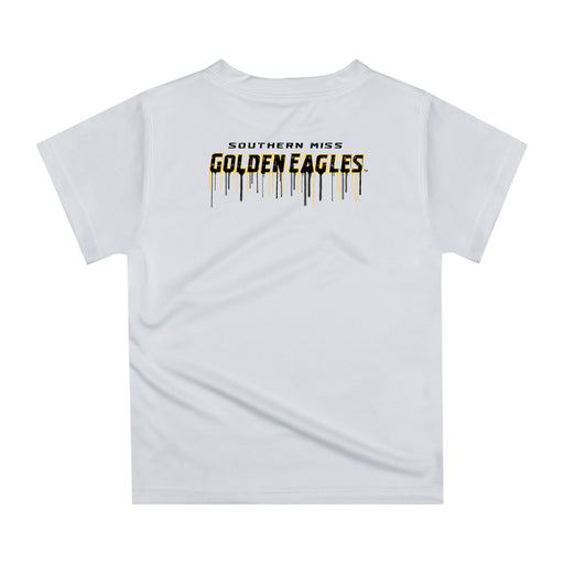 Southern Miss Golden Eagles Original Dripping Football White T-Shirt by Vive La Fete - Vive La Fête - Online Apparel Store