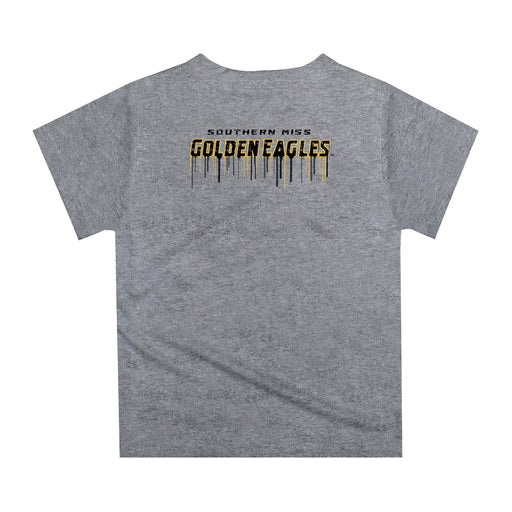 Southern Miss Golden Eagles Original Dripping Football Heather Gray T-Shirt by Vive La Fete - Vive La Fête - Online Apparel Store